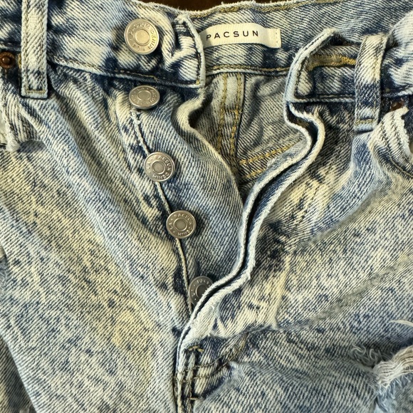 PacSun Acid Wash Ultra High Waisted Vintage Denim Shorts - Picture 5 of 5